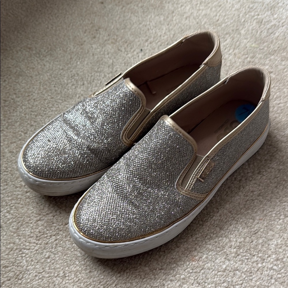 Stylish Gold GUESS Slip-On Women's Shoes